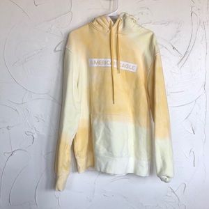 American eagle yellow tie dye hoddie